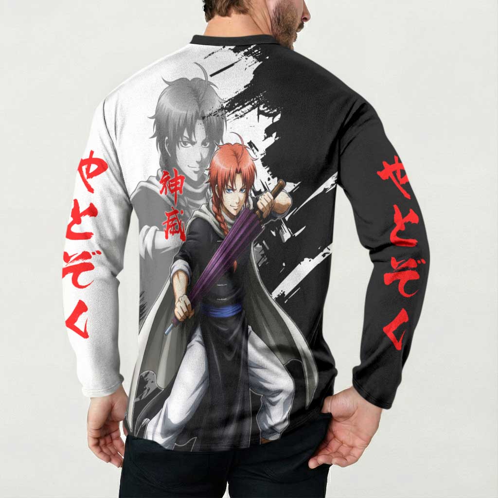 Kamui Button Sweatshirt Rogue Warrior Ink Clash Style