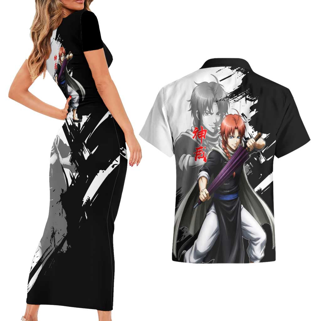 Kamui Couples Matching Short Sleeve Bodycon Dress and Hawaiian Shirt Rogue Warrior Ink Clash Style