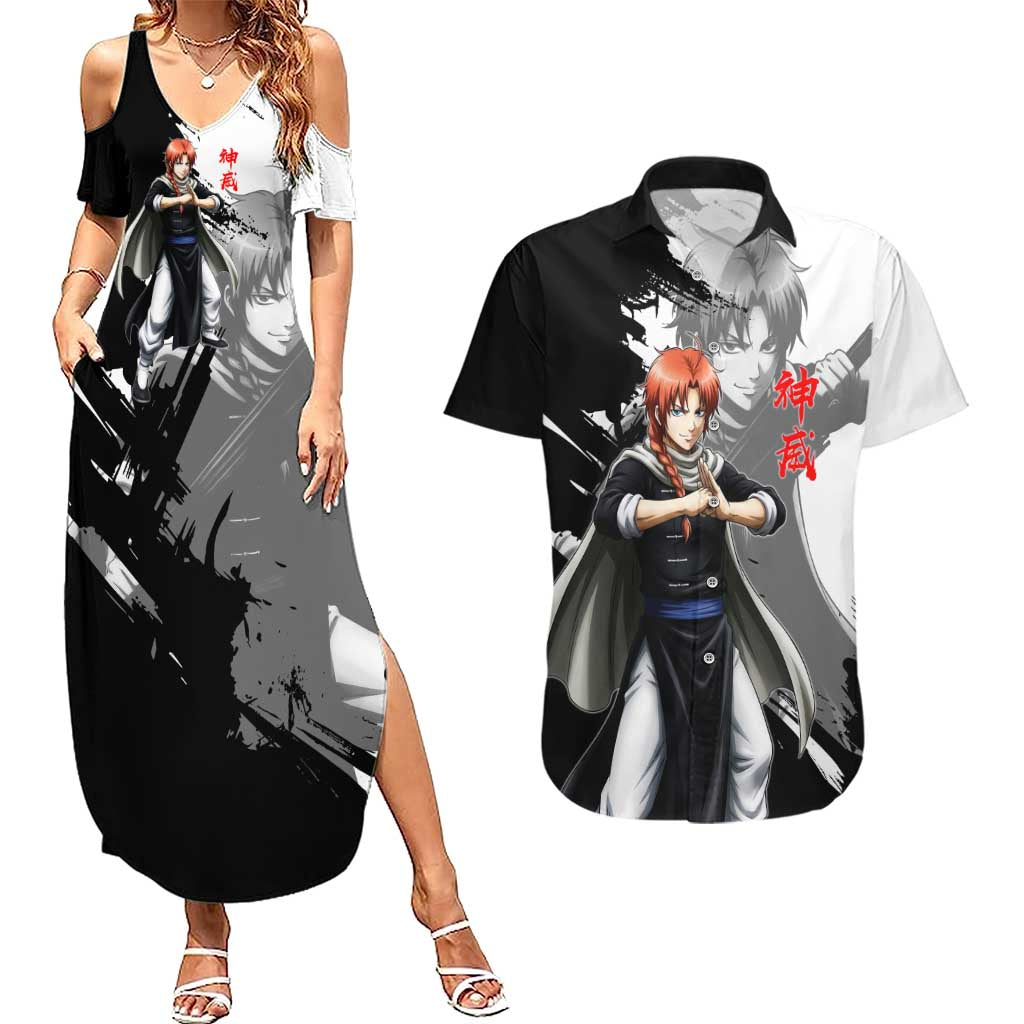 Kamui Couples Matching Summer Maxi Dress and Hawaiian Shirt Rogue Warrior Ink Clash Style