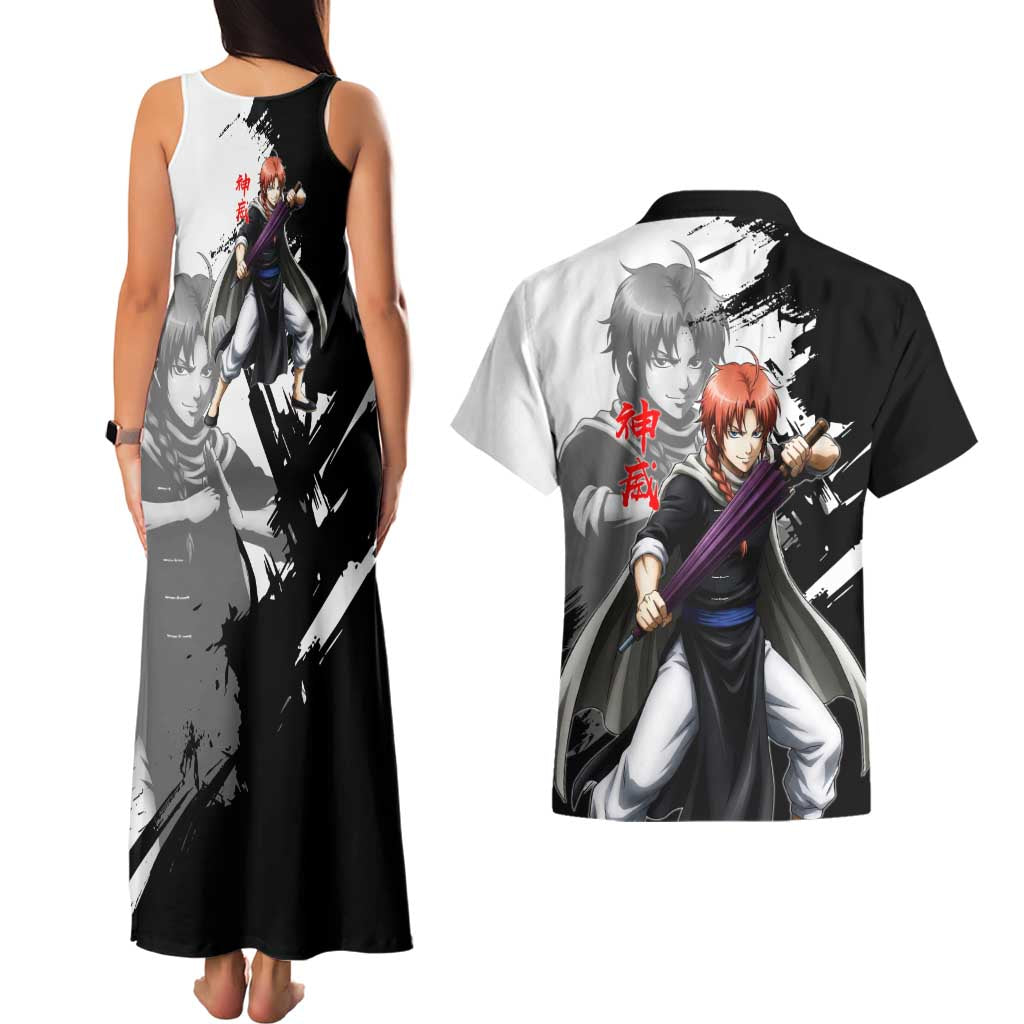 Kamui Couples Matching Tank Maxi Dress and Hawaiian Shirt Rogue Warrior Ink Clash Style