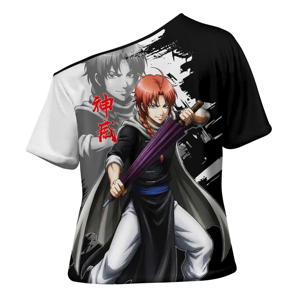 Kamui Cross Shoulder Shirt Rogue Warrior Ink Clash Style