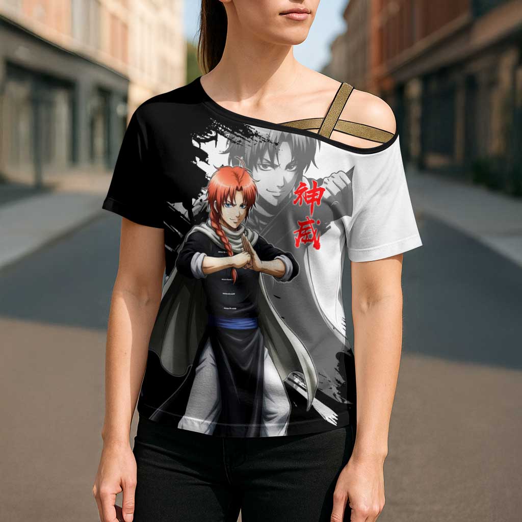 Kamui Cross Shoulder Shirt Rogue Warrior Ink Clash Style
