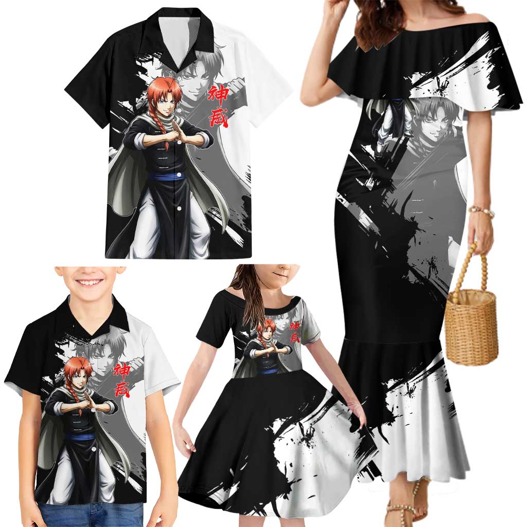 Kamui Family Matching Mermaid Dress and Hawaiian Shirt Rogue Warrior Ink Clash Style