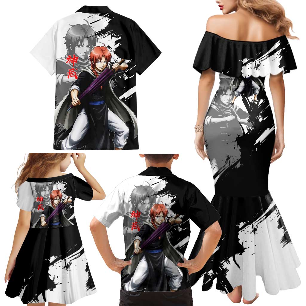 Kamui Family Matching Mermaid Dress and Hawaiian Shirt Rogue Warrior Ink Clash Style