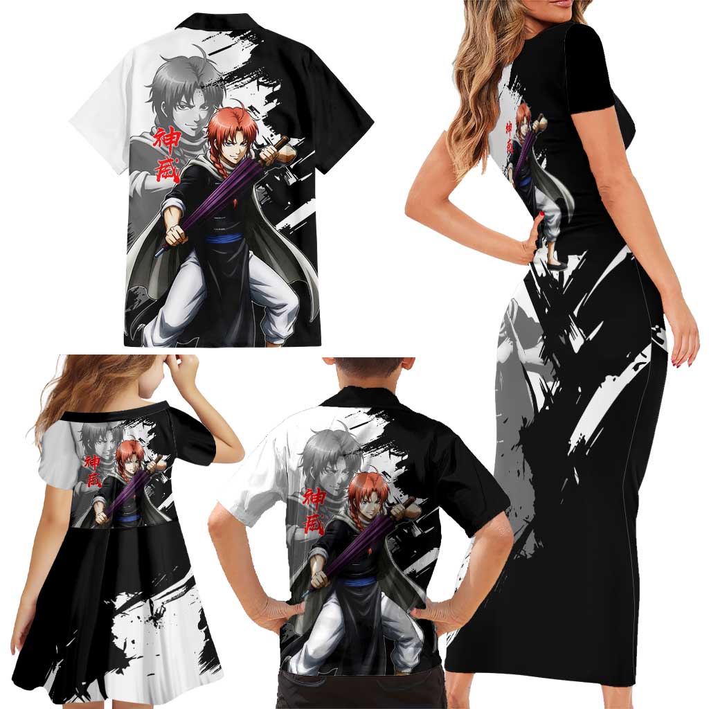 Kamui Family Matching Short Sleeve Bodycon Dress and Hawaiian Shirt Rogue Warrior Ink Clash Style