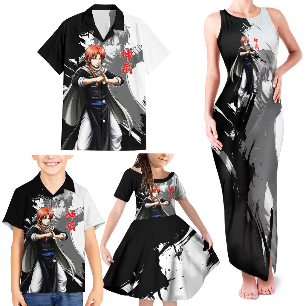 Kamui Family Matching Tank Maxi Dress and Hawaiian Shirt Rogue Warrior Ink Clash Style