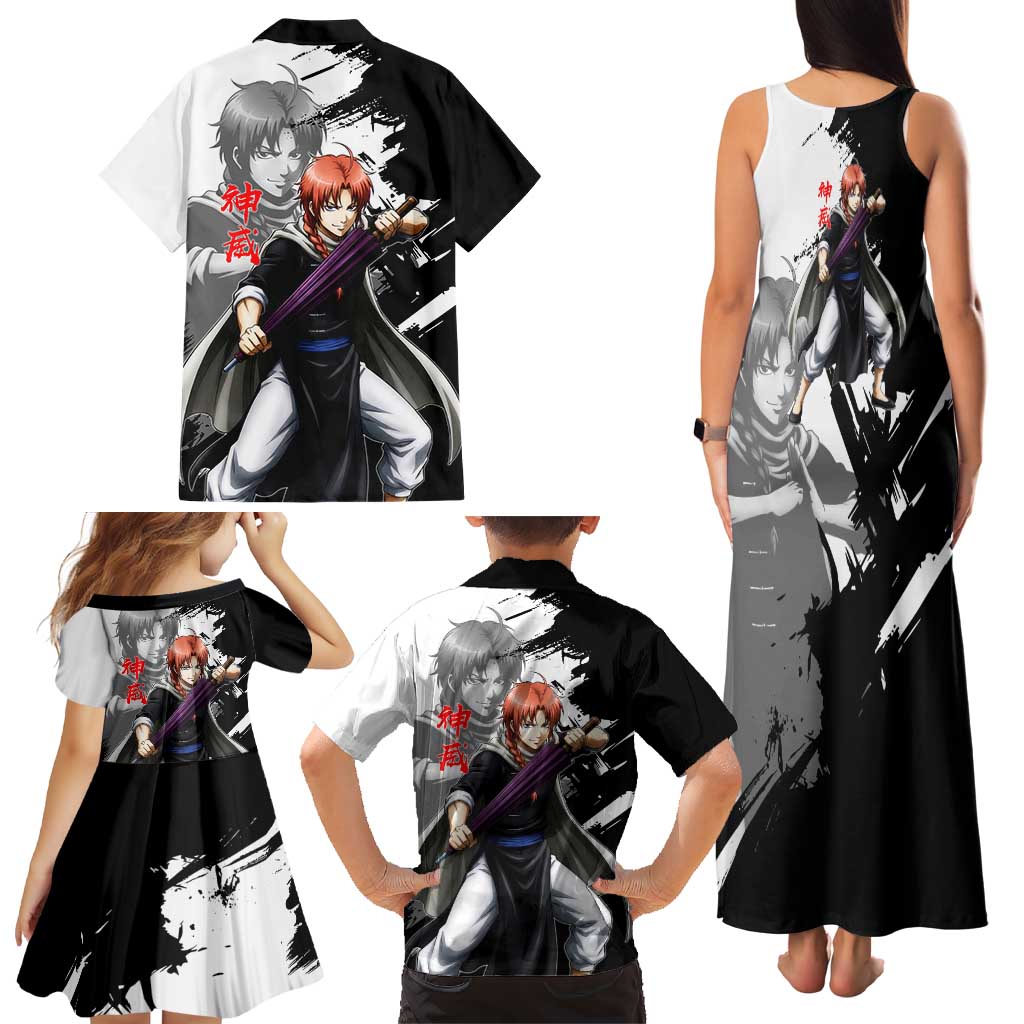 Kamui Family Matching Tank Maxi Dress and Hawaiian Shirt Rogue Warrior Ink Clash Style