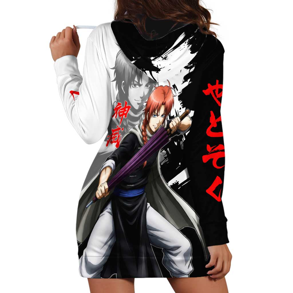 Kamui Hoodie Dress Rogue Warrior Ink Clash Style