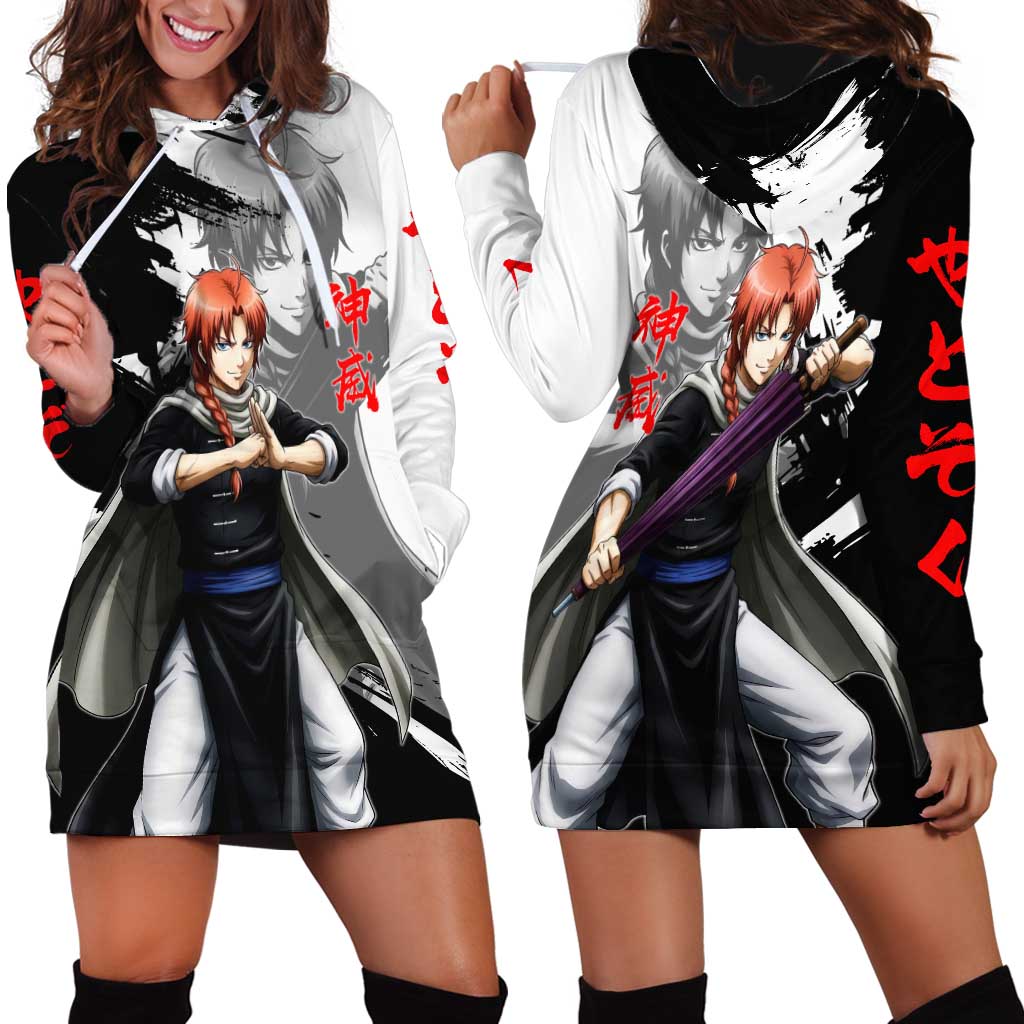 Kamui Hoodie Dress Rogue Warrior Ink Clash Style