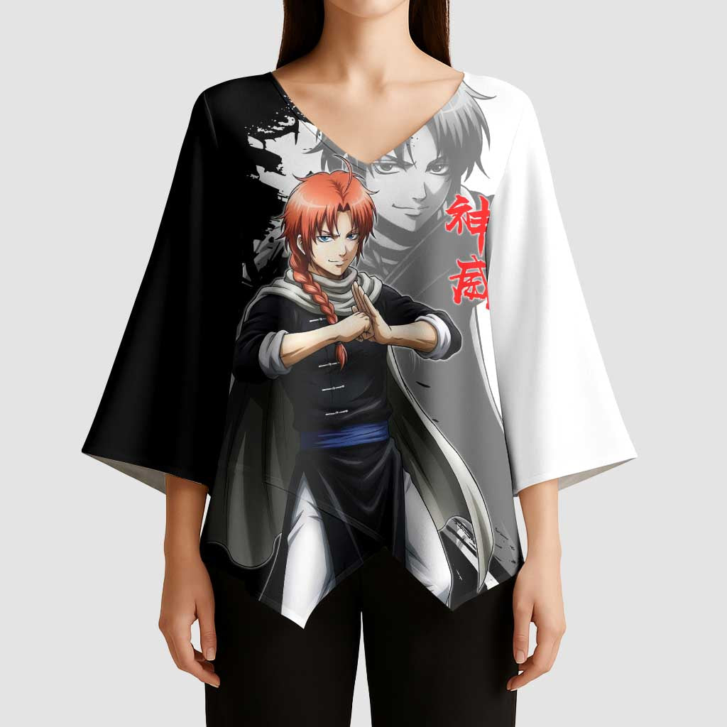 Kamui Kimono Sleeve Blouse Rogue Warrior Ink Clash Style