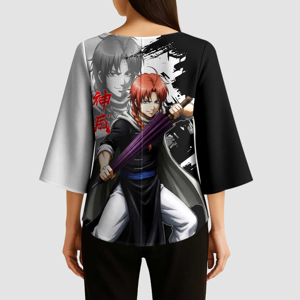 Kamui Kimono Sleeve Blouse Rogue Warrior Ink Clash Style