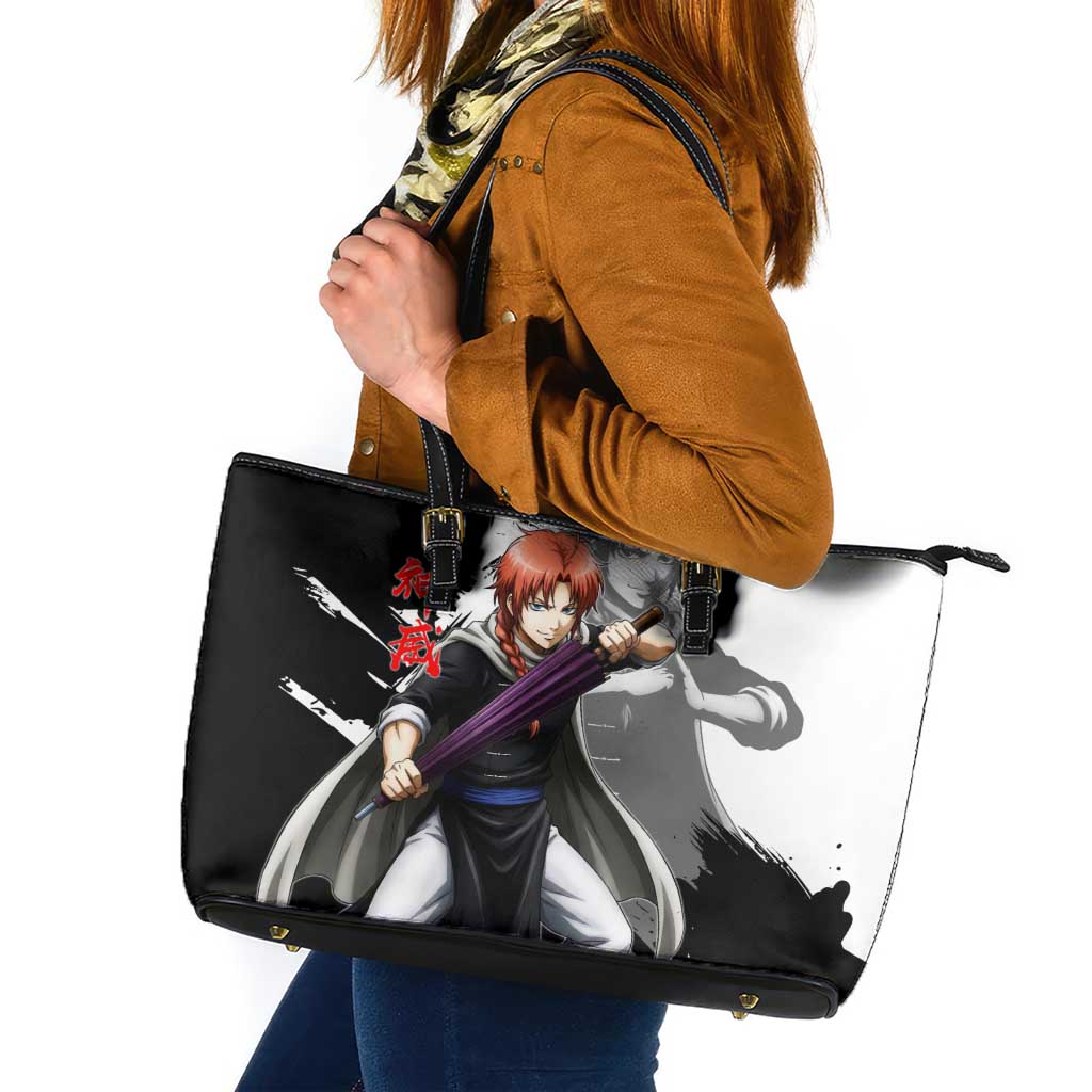 Kamui Leather Tote Bag Rogue Warrior Ink Clash Style