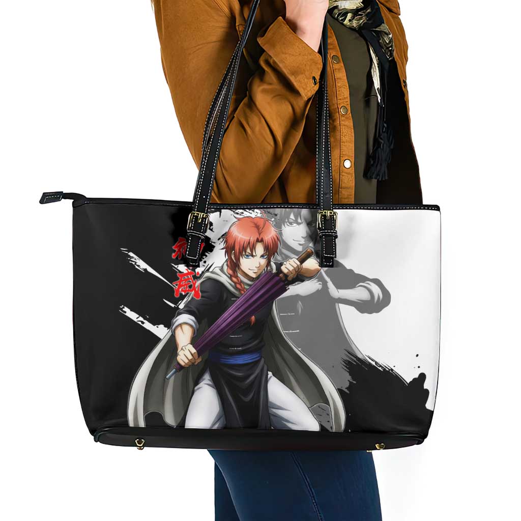 Kamui Leather Tote Bag Rogue Warrior Ink Clash Style