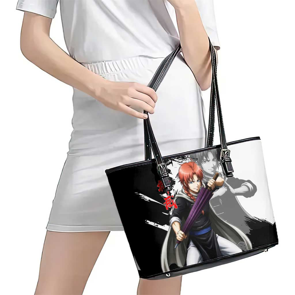 Kamui Leather Tote Bag Rogue Warrior Ink Clash Style