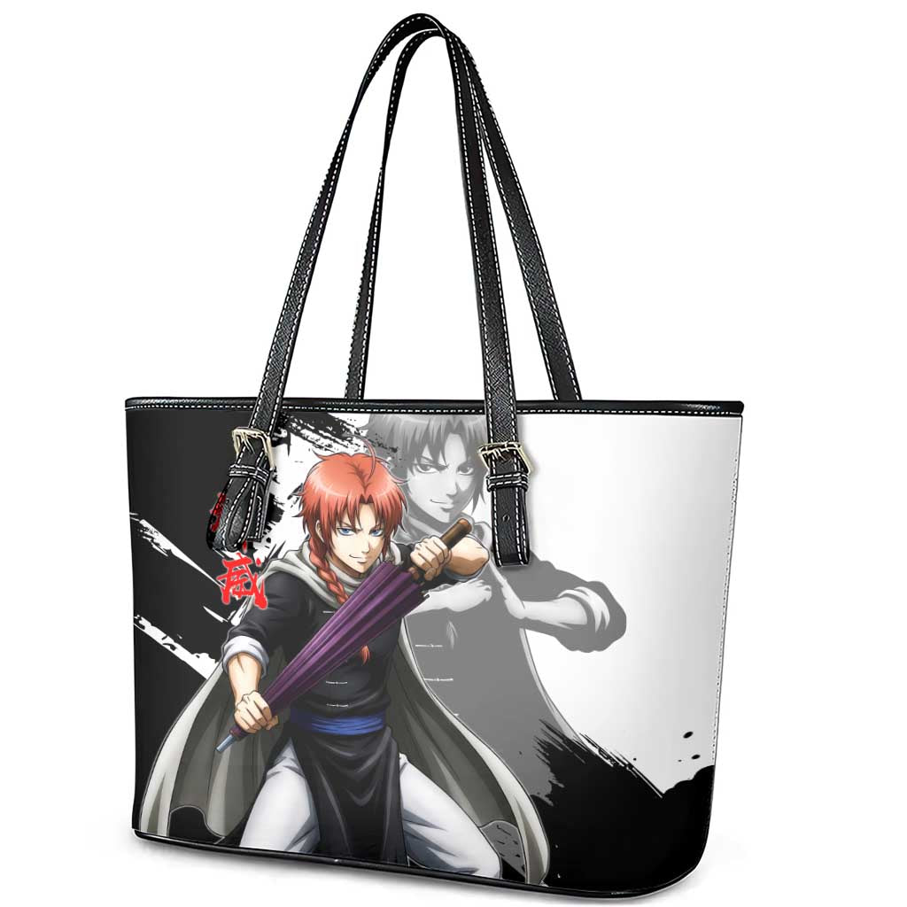 Kamui Leather Tote Bag Rogue Warrior Ink Clash Style