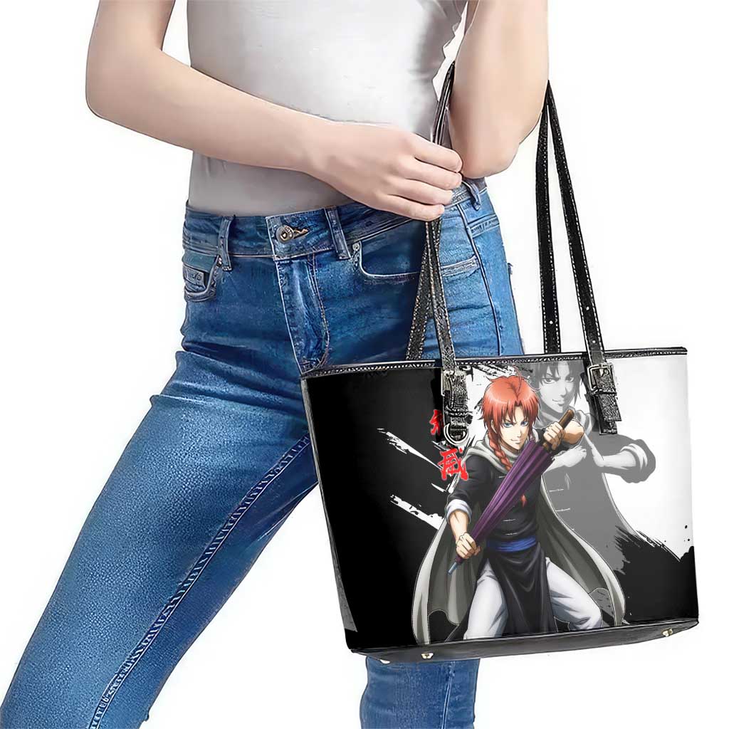 Kamui Leather Tote Bag Rogue Warrior Ink Clash Style