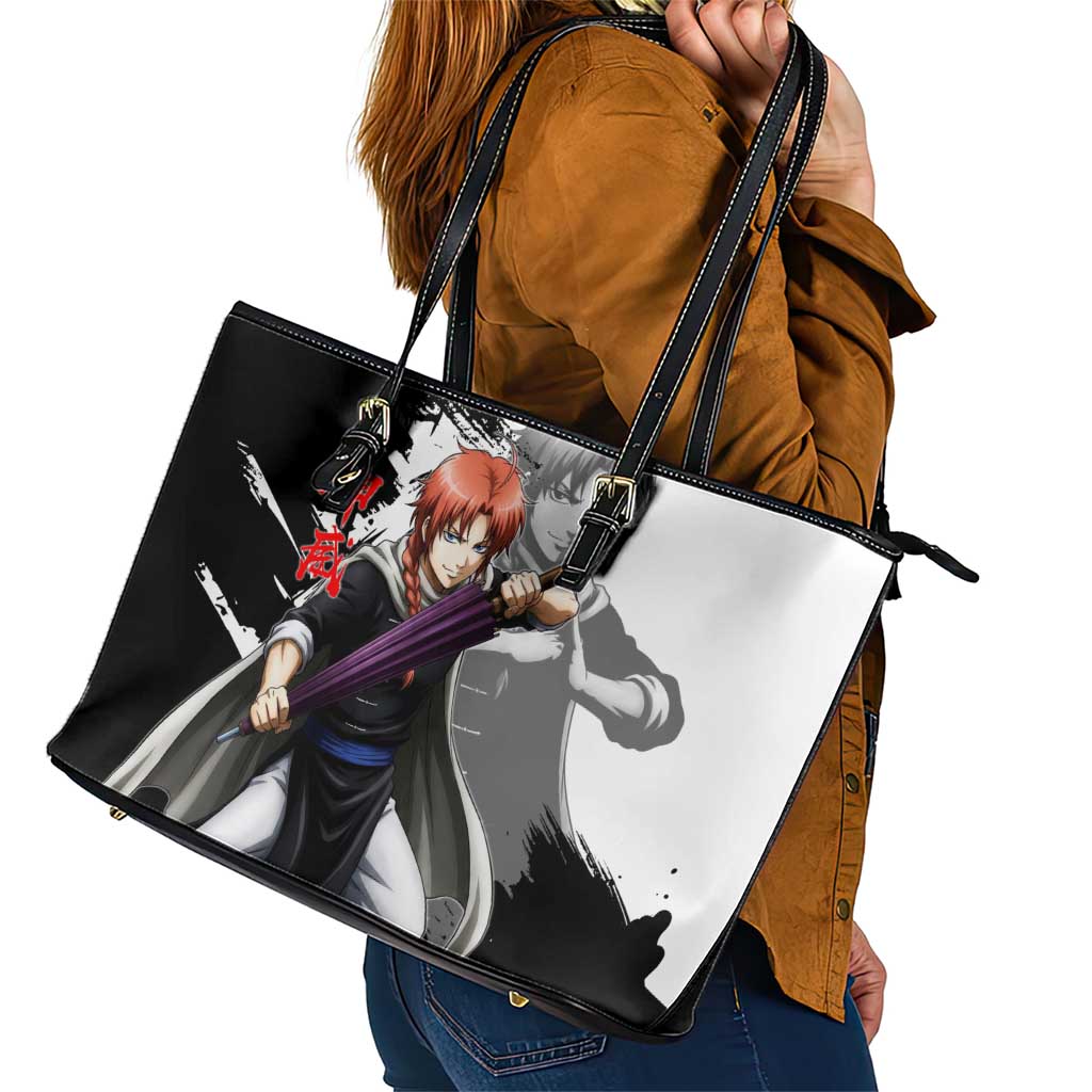 Kamui Leather Tote Bag Rogue Warrior Ink Clash Style