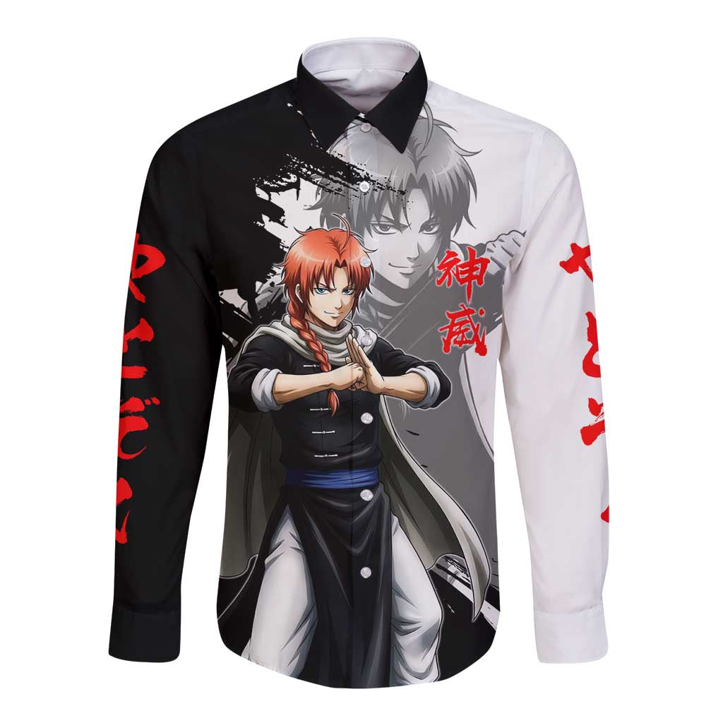 Kamui Long Sleeve Button Shirt Rogue Warrior Ink Clash Style