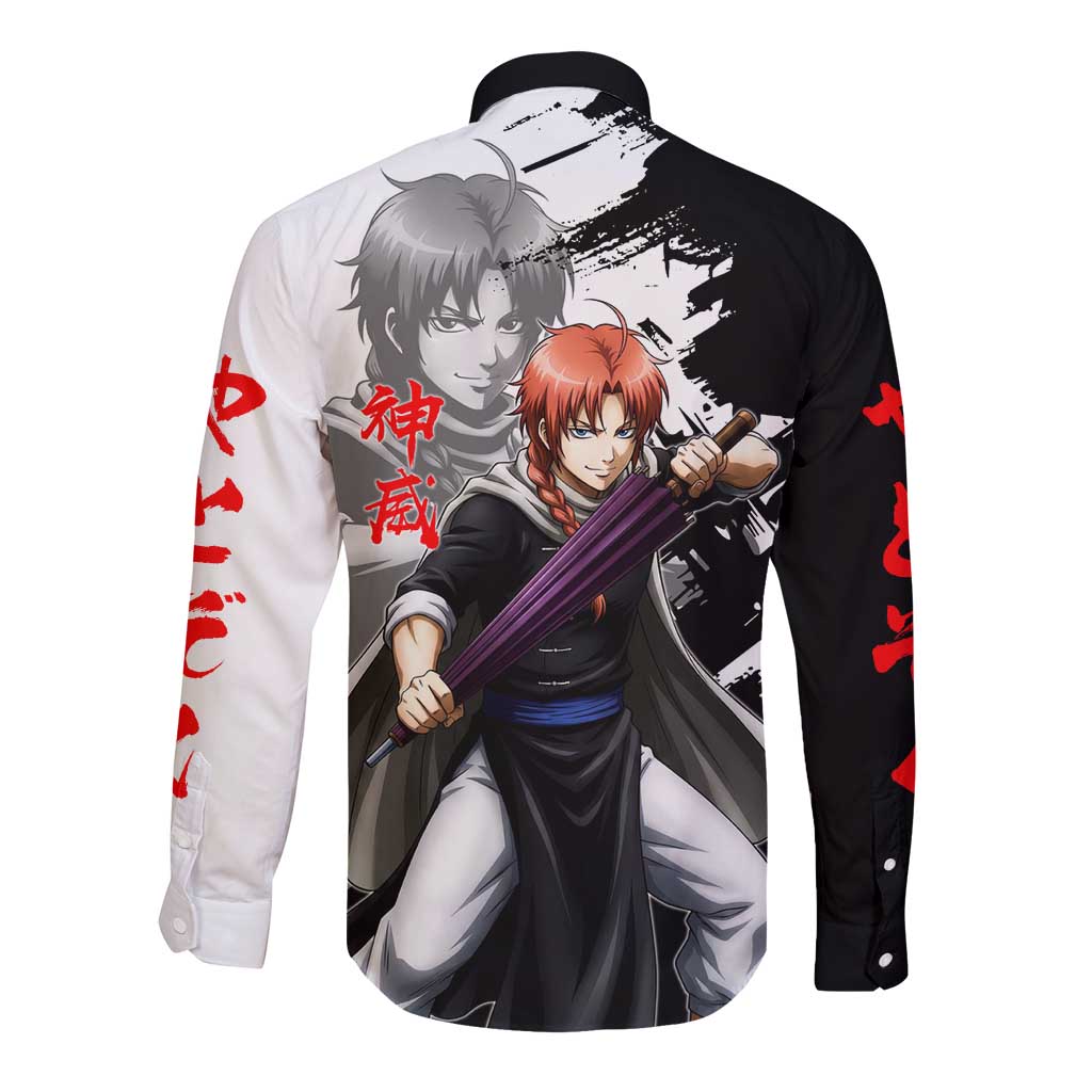 Kamui Long Sleeve Button Shirt Rogue Warrior Ink Clash Style