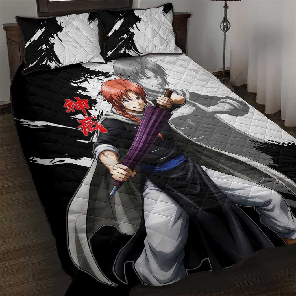 Kamui Quilt Bed Set Rogue Warrior Ink Clash Style