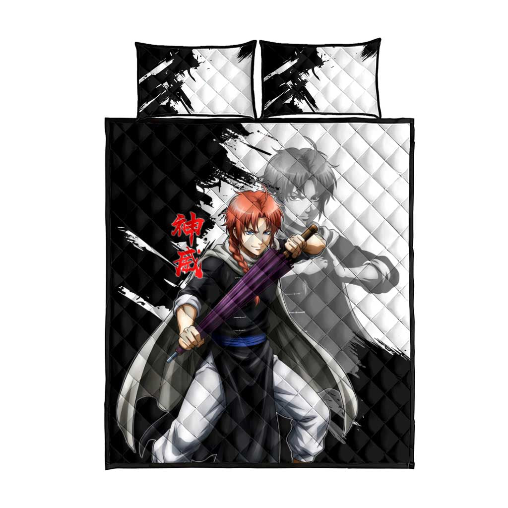 Kamui Quilt Bed Set Rogue Warrior Ink Clash Style