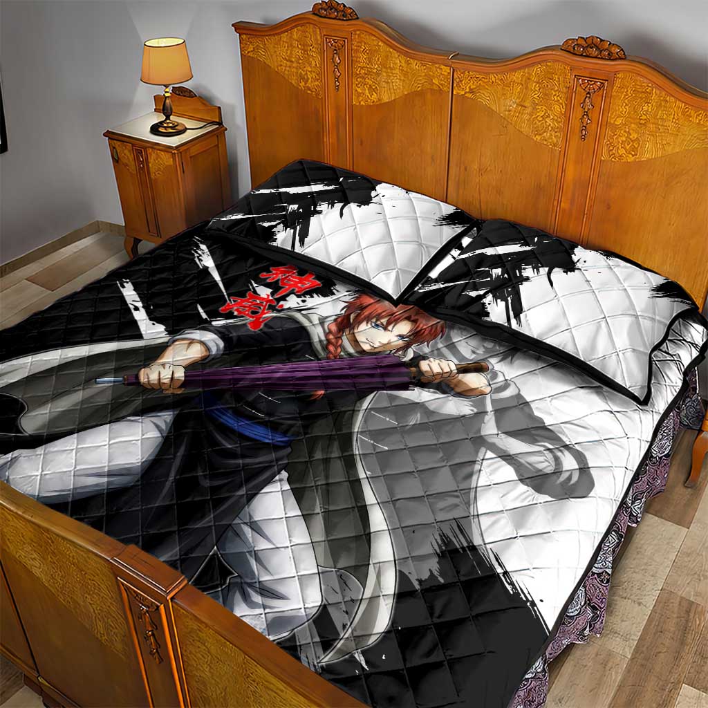 Kamui Quilt Bed Set Rogue Warrior Ink Clash Style