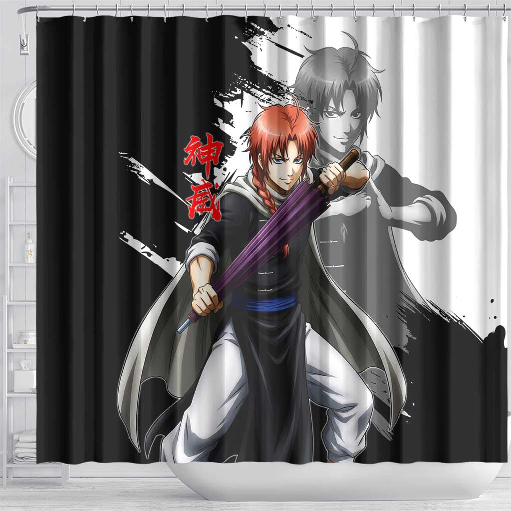 Kamui Shower Curtain Rogue Warrior Ink Clash Style