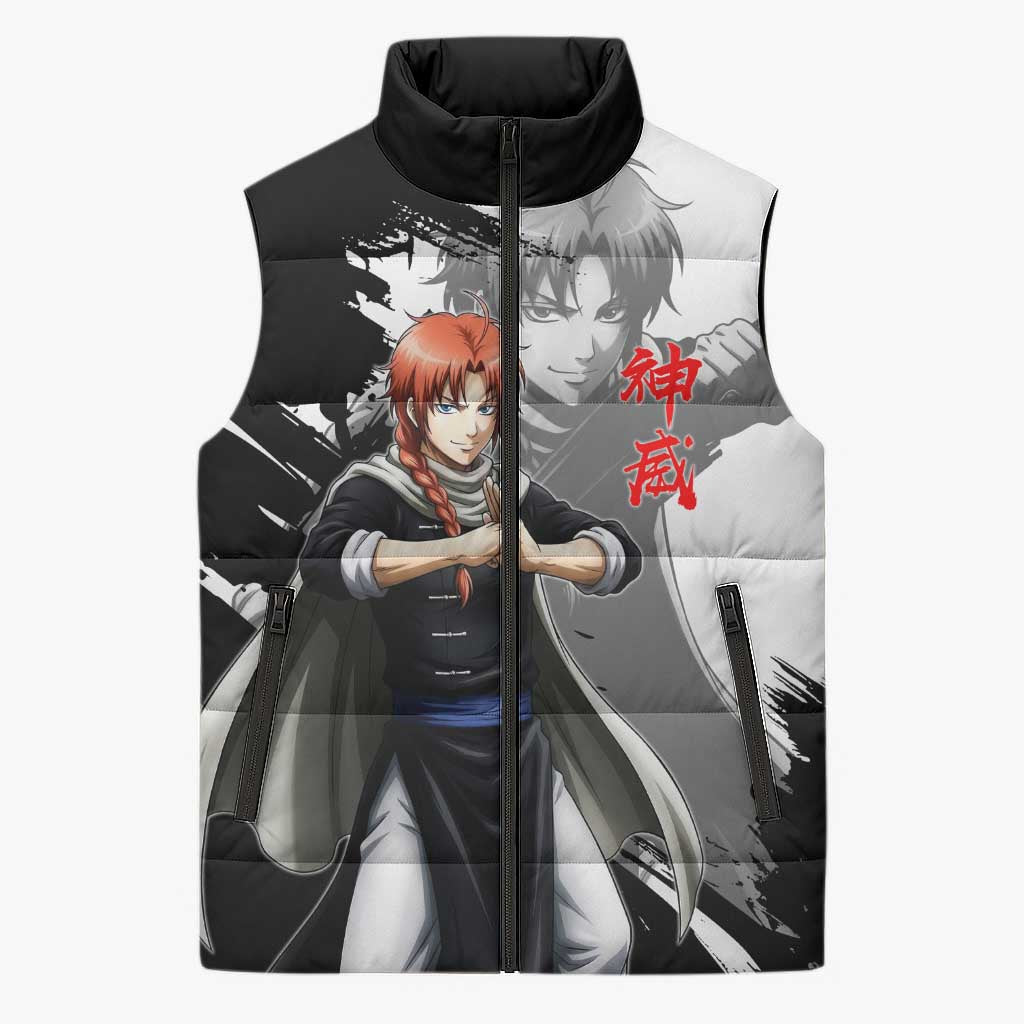 Kamui Sleeveless Puffer Jacket Rogue Warrior Ink Clash Style