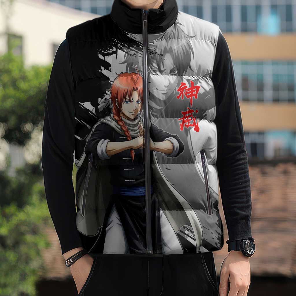 Kamui Sleeveless Puffer Jacket Rogue Warrior Ink Clash Style