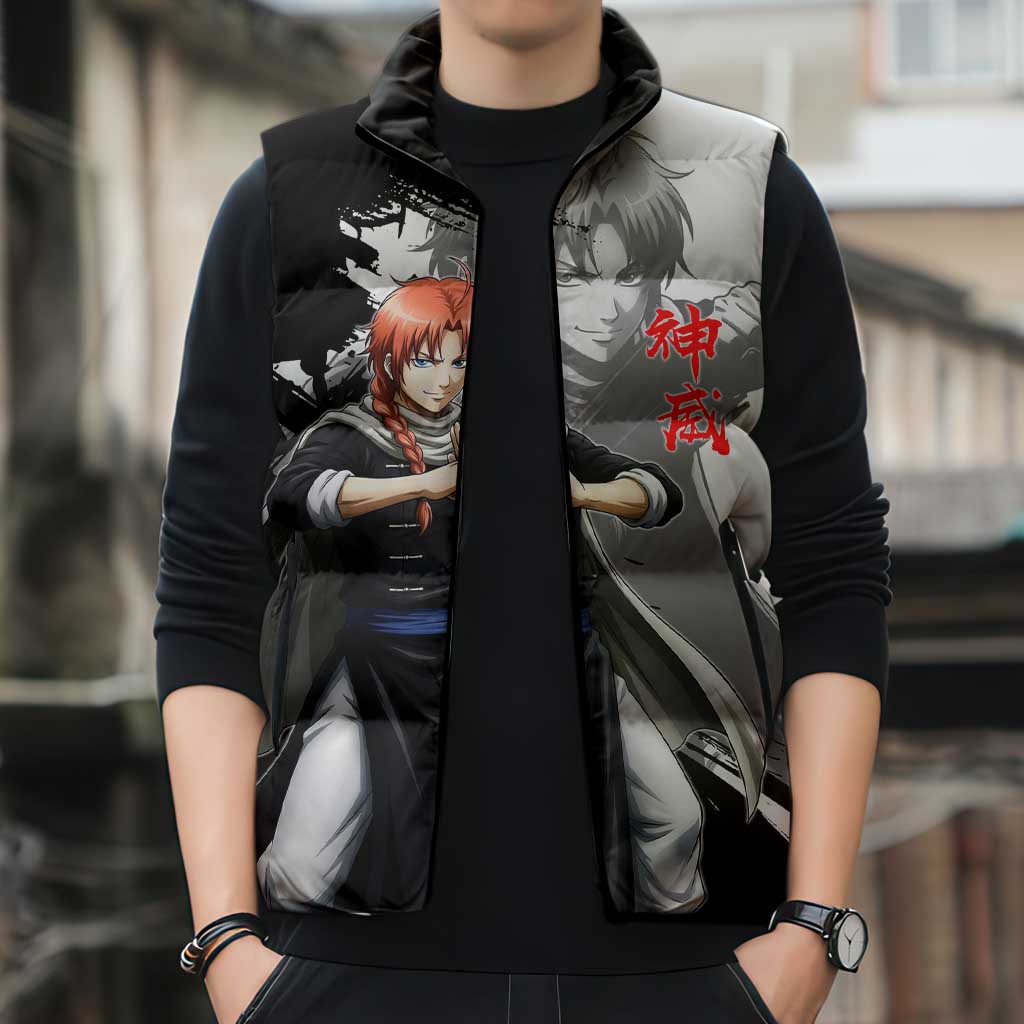 Kamui Sleeveless Puffer Jacket Rogue Warrior Ink Clash Style