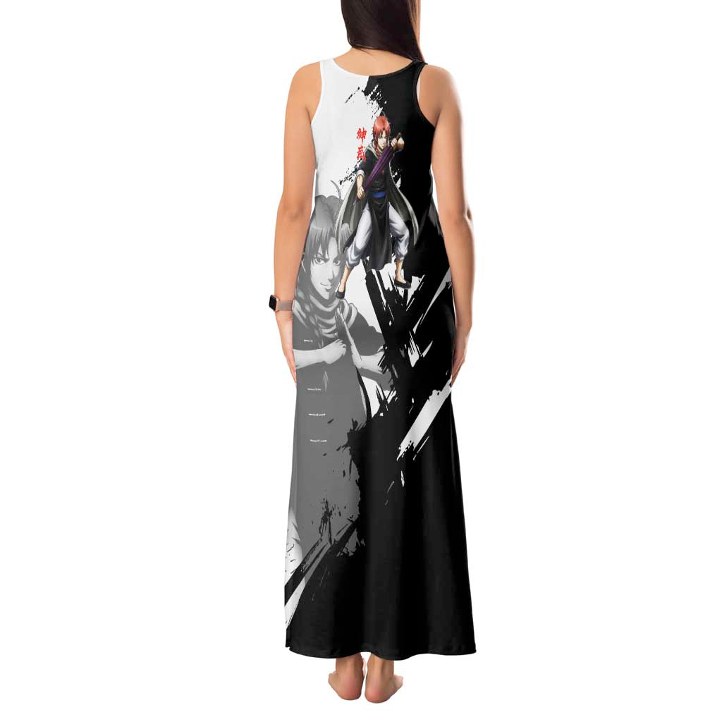 Kamui Tank Maxi Dress Rogue Warrior Ink Clash Style
