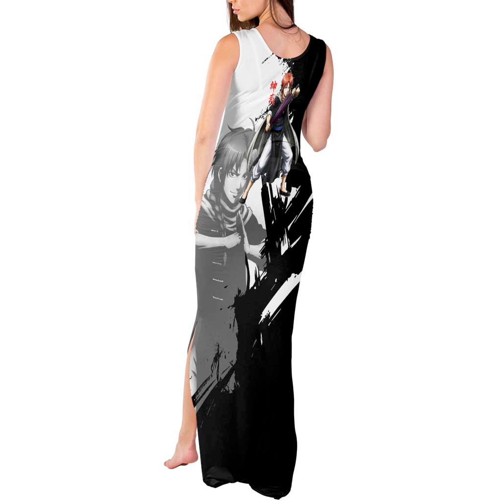 Kamui Tank Maxi Dress Rogue Warrior Ink Clash Style