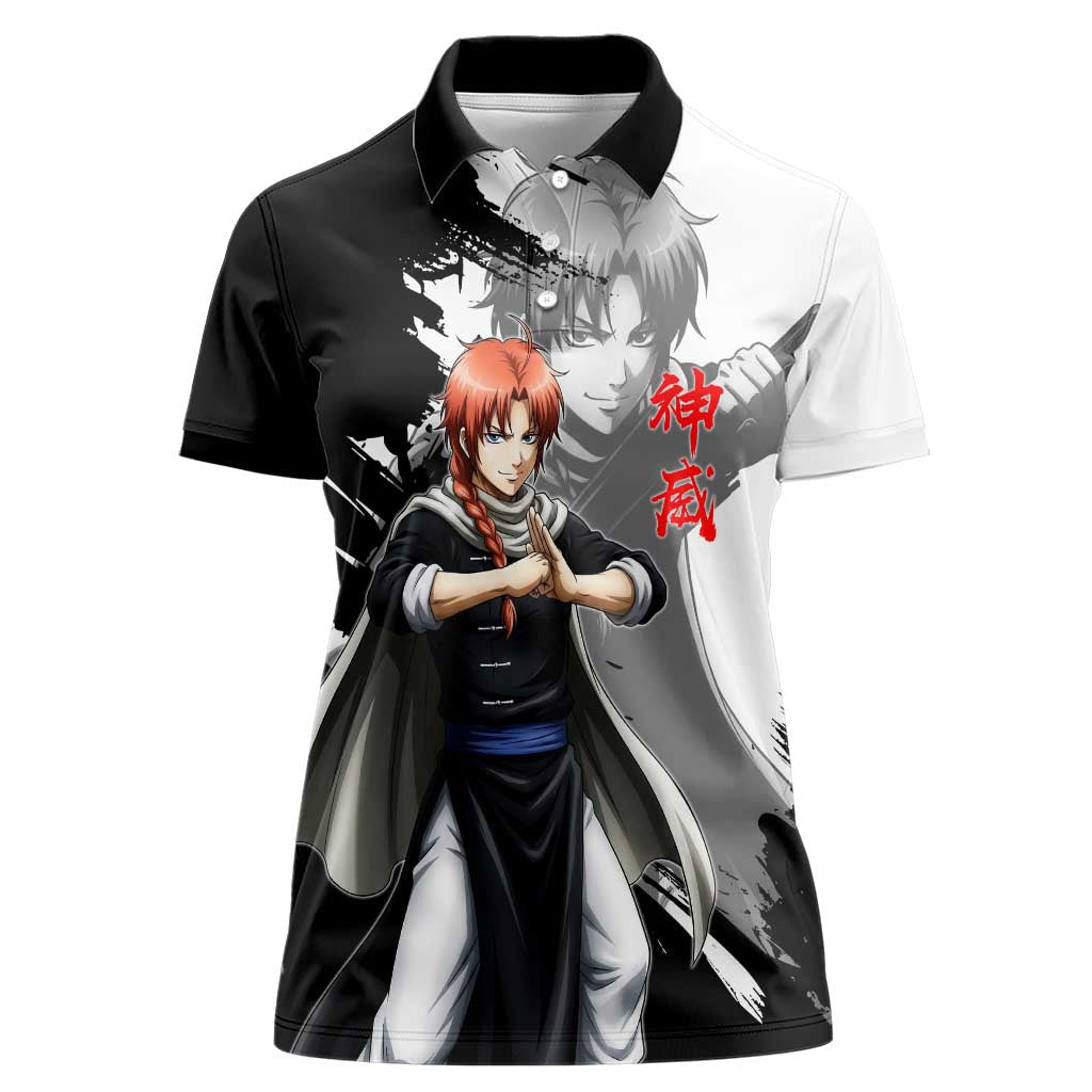 Kamui Women Polo Shirt Rogue Warrior Ink Clash Style