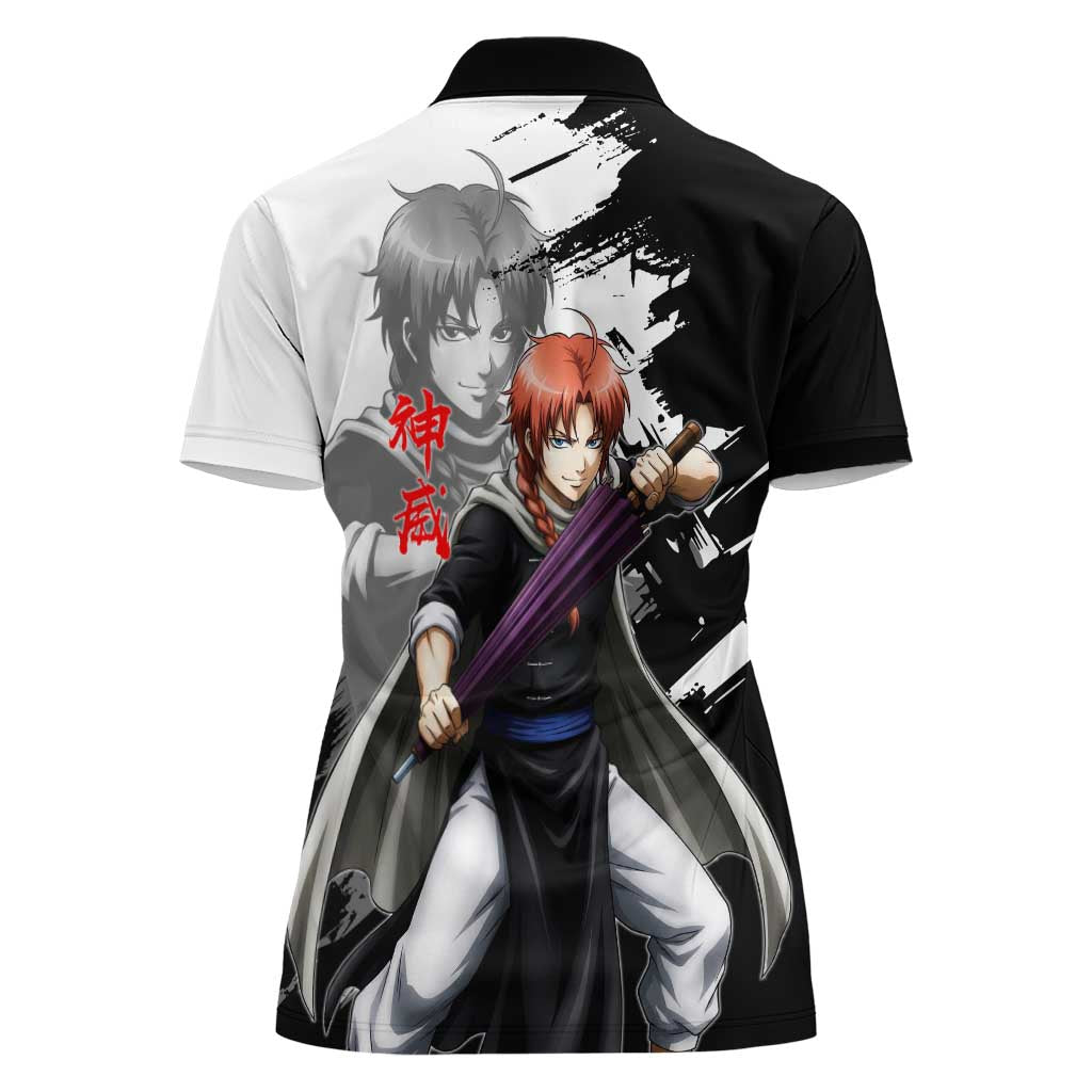 Kamui Women Polo Shirt Rogue Warrior Ink Clash Style
