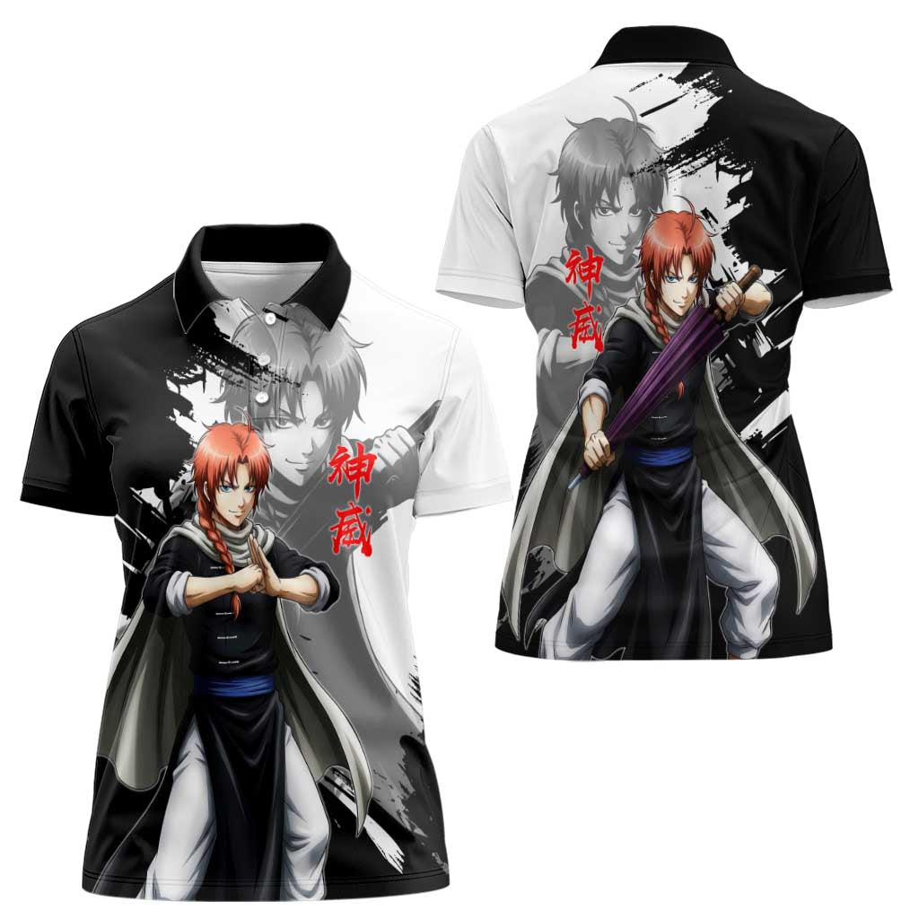 Kamui Women Polo Shirt Rogue Warrior Ink Clash Style