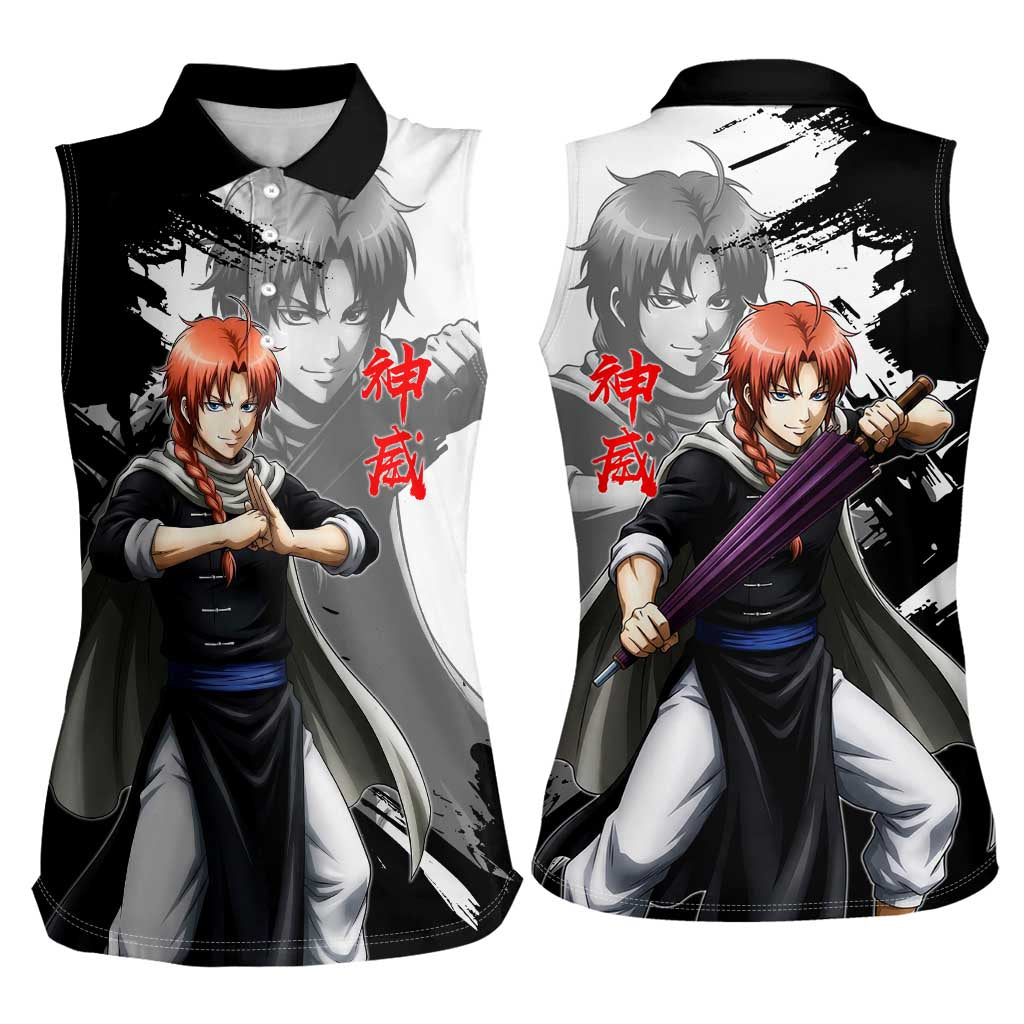 Kamui Women Sleeveless Polo Shirt Rogue Warrior Ink Clash Style