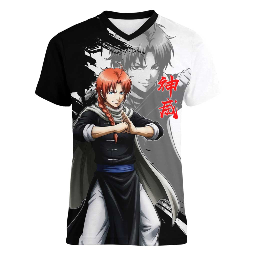 Kamui Women V-Neck T-Shirt Rogue Warrior Ink Clash Style