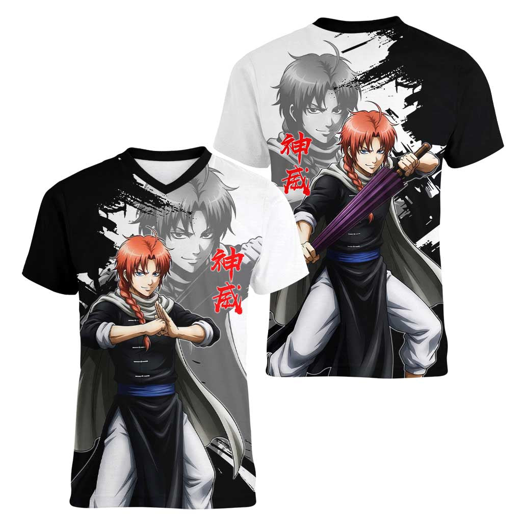 Kamui Women V-Neck T-Shirt Rogue Warrior Ink Clash Style