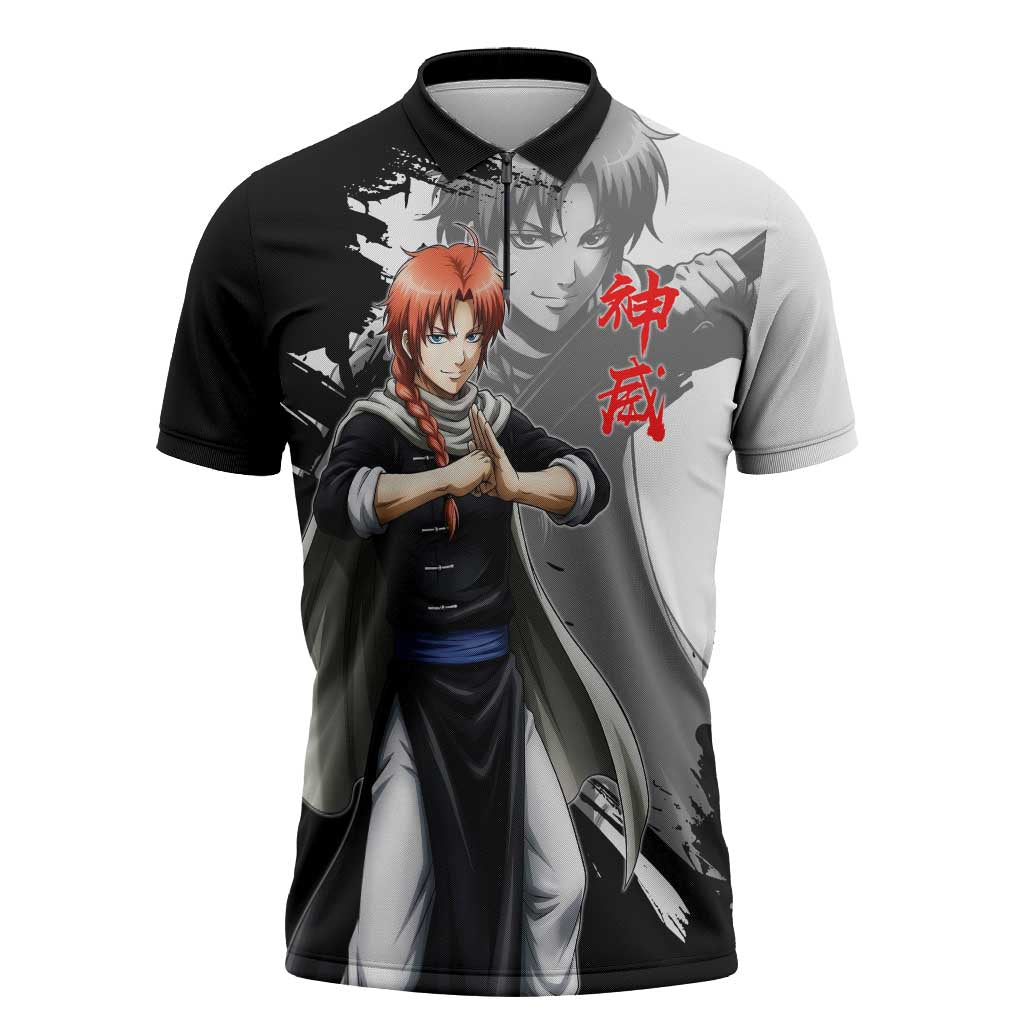 Kamui Zipper Polo Shirt Rogue Warrior Ink Clash Style