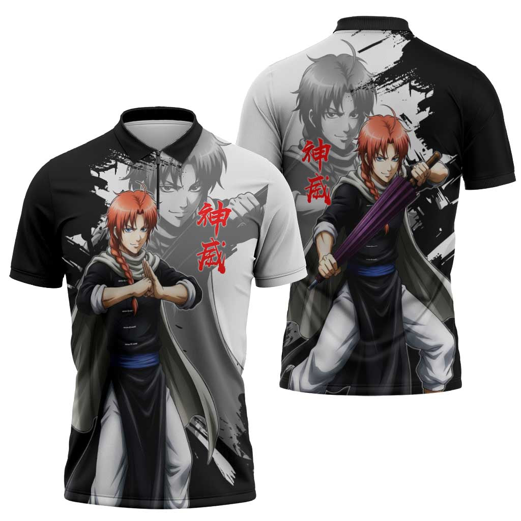 Kamui Zipper Polo Shirt Rogue Warrior Ink Clash Style