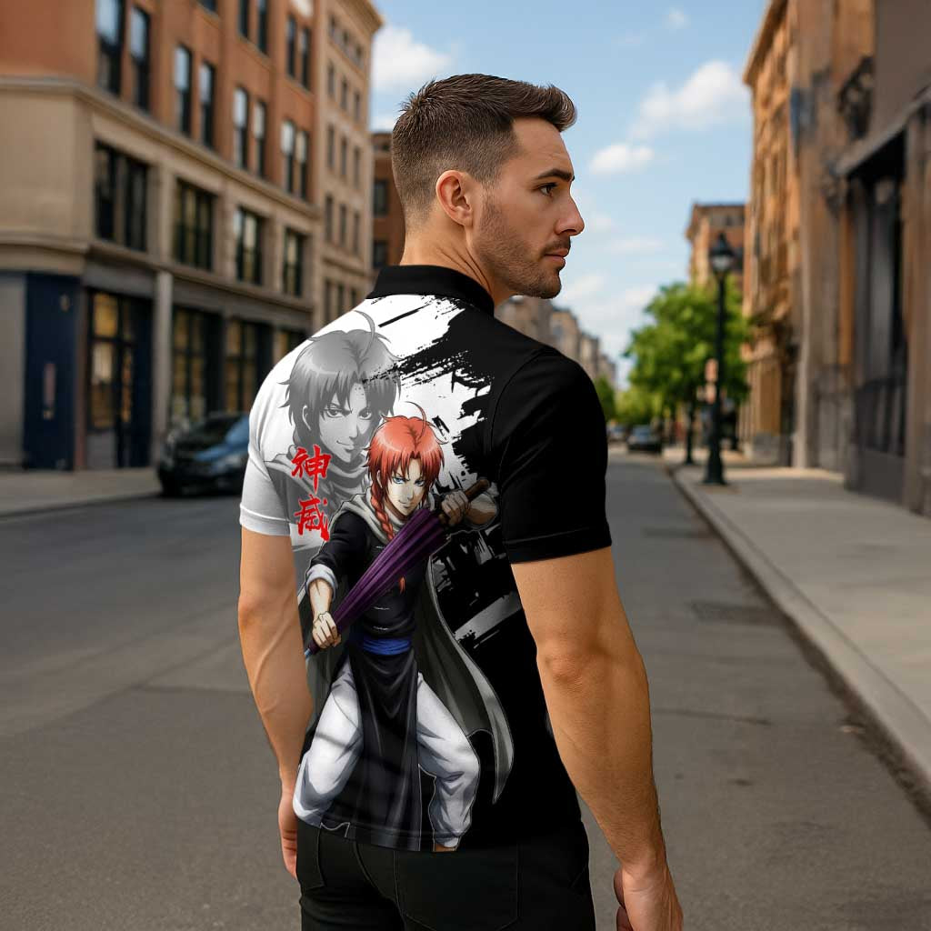 Kamui Zipper Polo Shirt Rogue Warrior Ink Clash Style