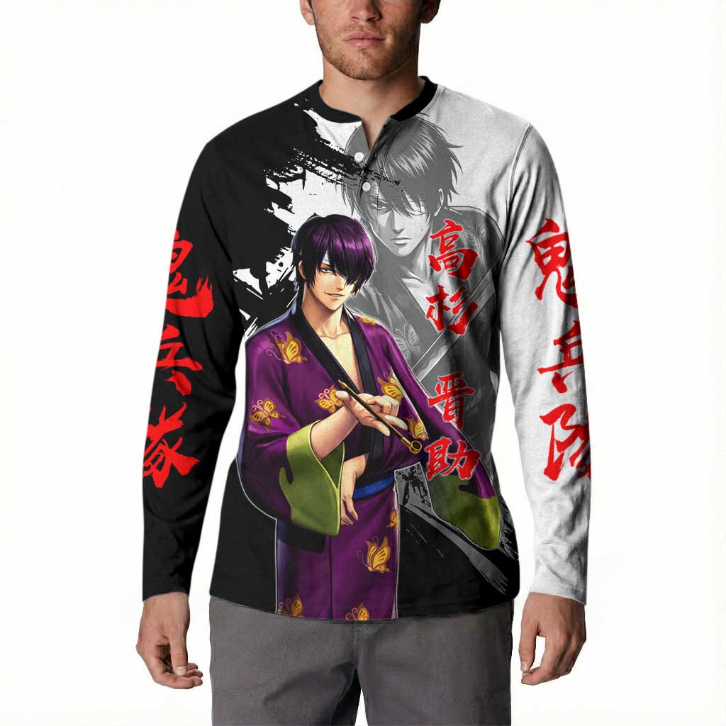 Shinsuke Takasugi Button Sweatshirt Dark Ronin Ink Wash Style
