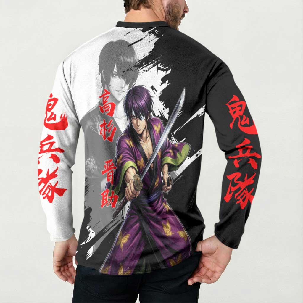 Shinsuke Takasugi Button Sweatshirt Dark Ronin Ink Wash Style
