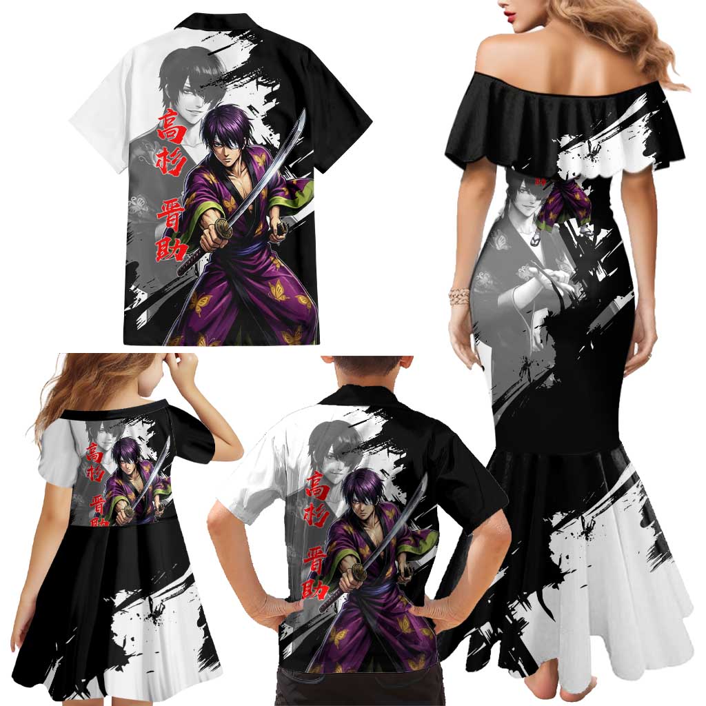 Shinsuke Takasugi Family Matching Mermaid Dress and Hawaiian Shirt Dark Ronin Ink Wash Style
