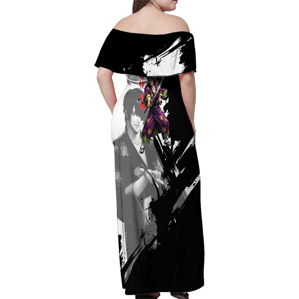 Shinsuke Takasugi Family Matching Off Shoulder Maxi Dress and Hawaiian Shirt Dark Ronin Ink Wash Style