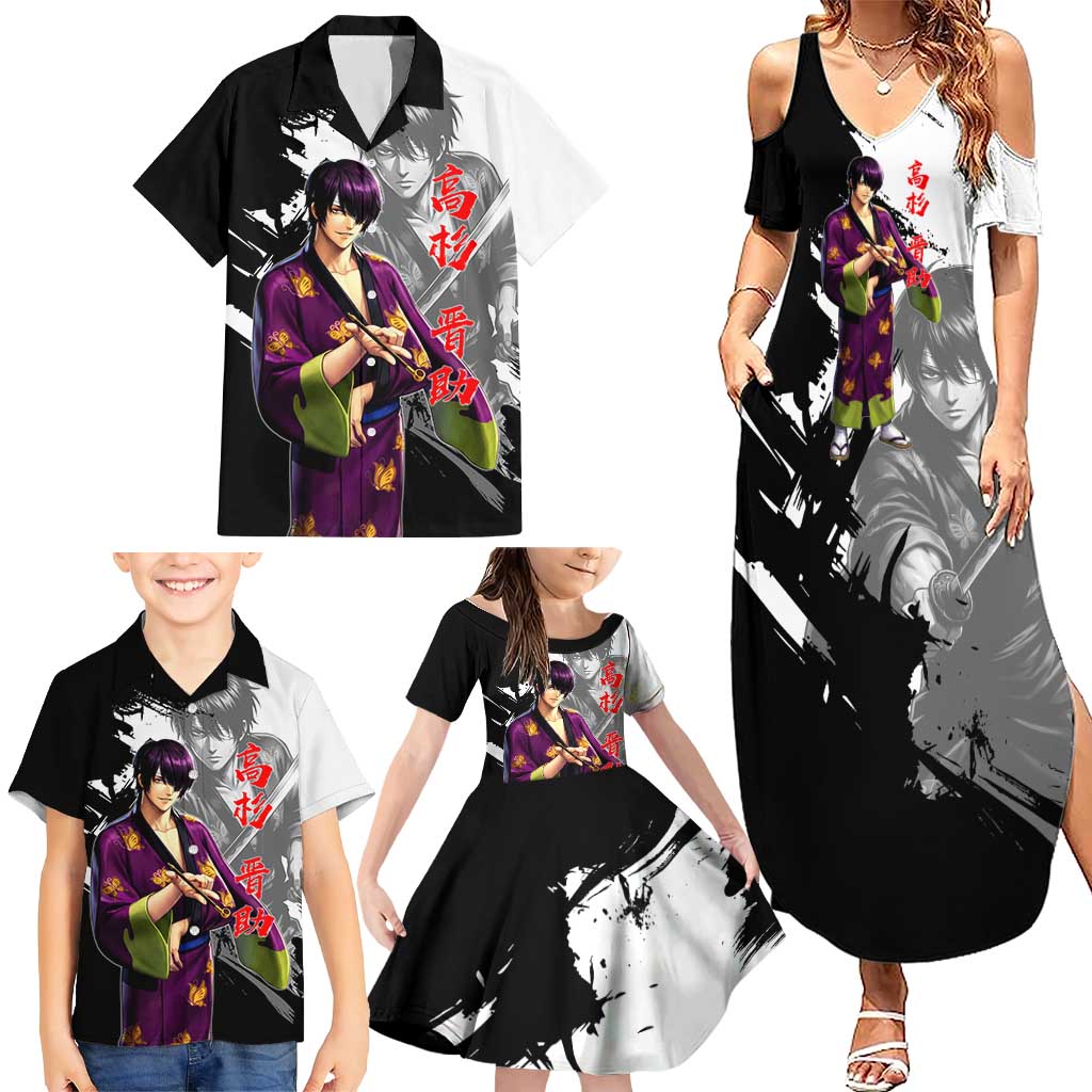 Shinsuke Takasugi Family Matching Summer Maxi Dress and Hawaiian Shirt Dark Ronin Ink Wash Style