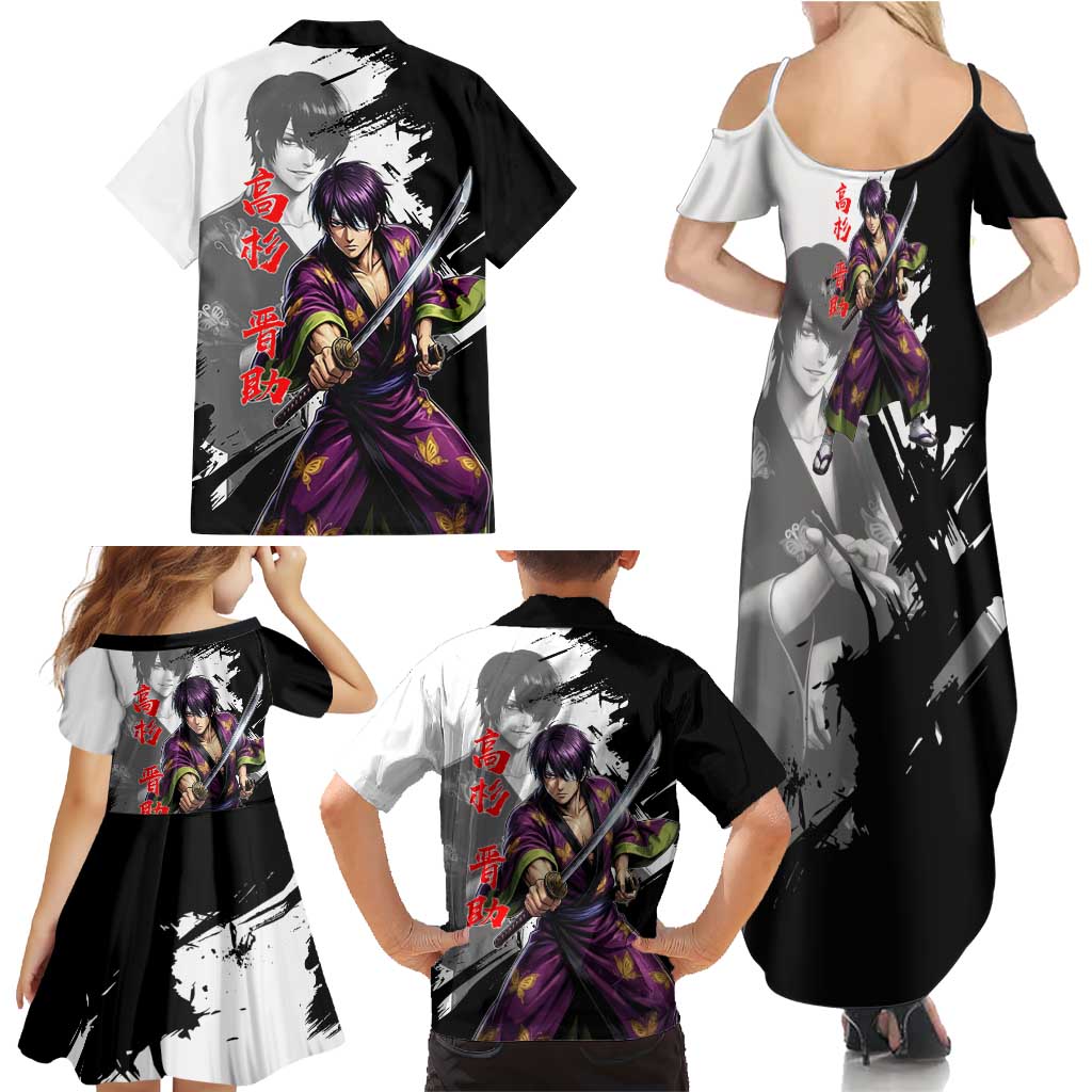 Shinsuke Takasugi Family Matching Summer Maxi Dress and Hawaiian Shirt Dark Ronin Ink Wash Style