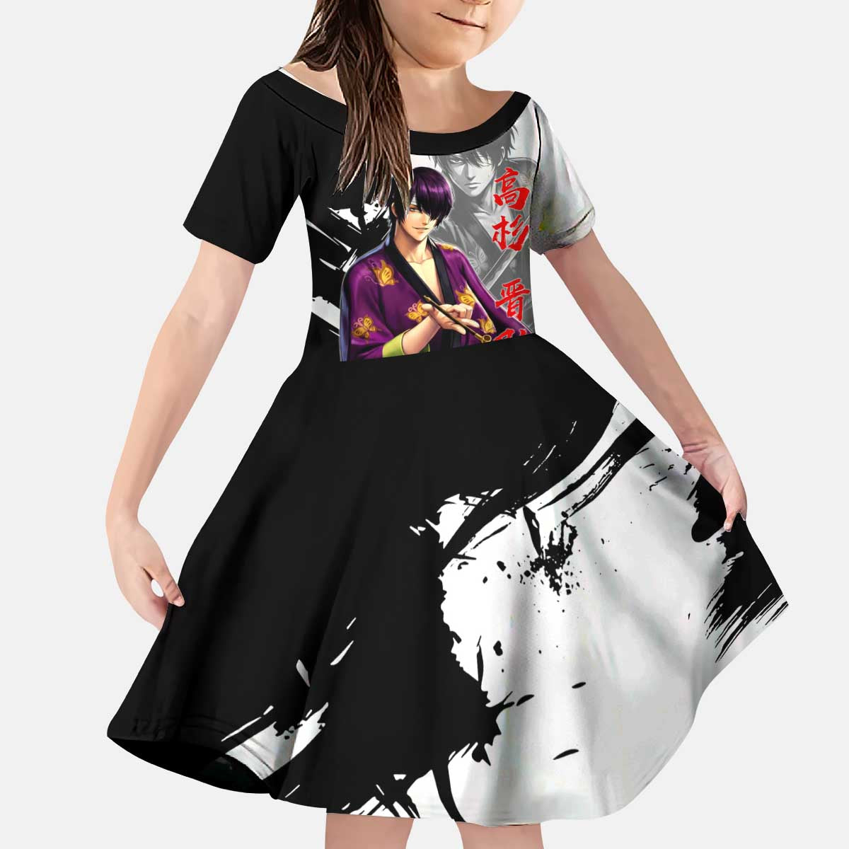Shinsuke Takasugi Kid Short Sleeve Dress Dark Ronin Ink Wash Style