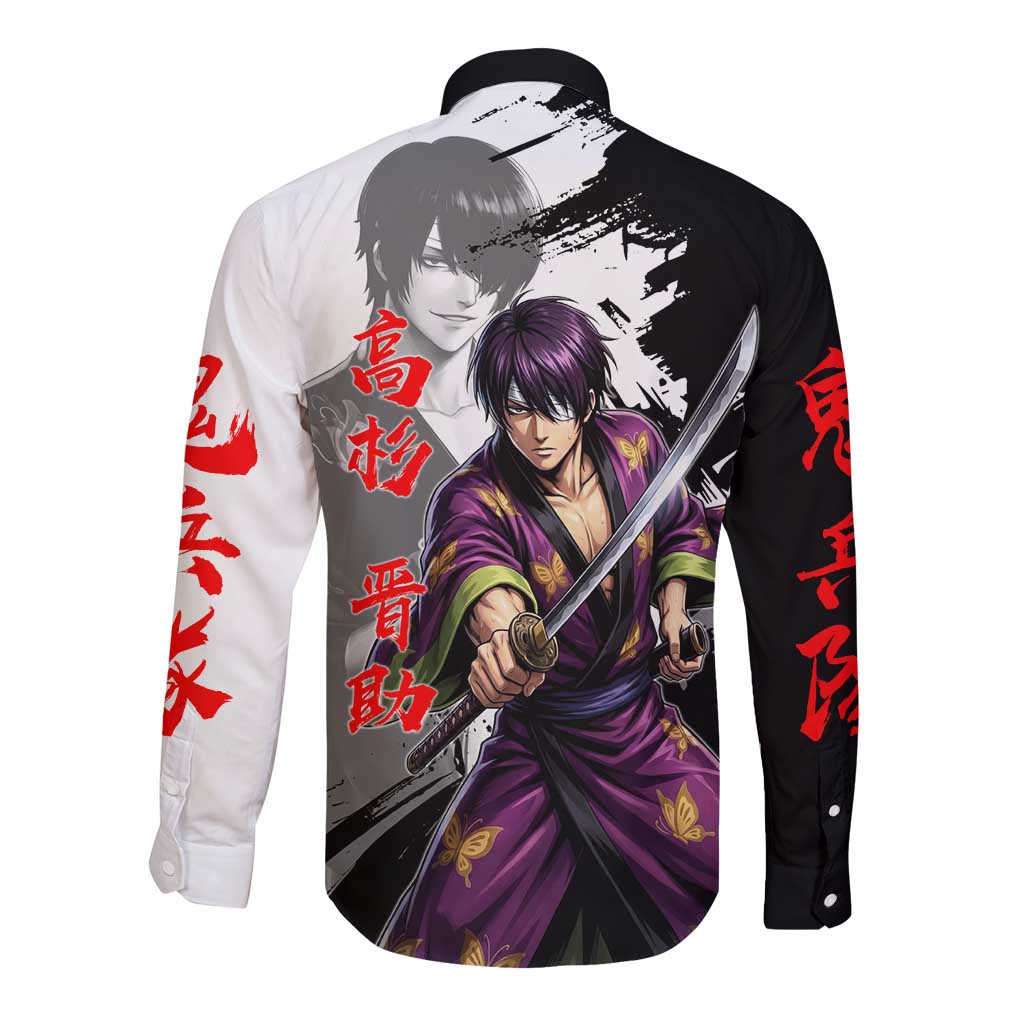 Shinsuke Takasugi Long Sleeve Button Shirt Dark Ronin Ink Wash Style