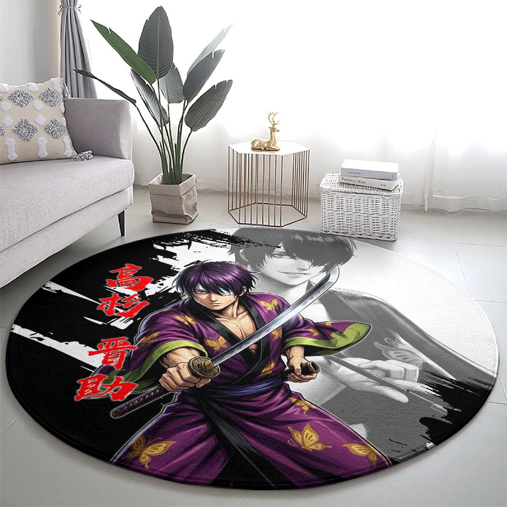 Shinsuke Takasugi Round Carpet Dark Ronin Ink Wash Style